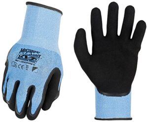 mechanix wear: speedknit coolmax work gloves - 13-gauge shell with evaportative cooling technology, foam latex palm coating with textured grip (large/xlarge, black,blue)