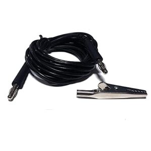 esd grounding cable with alligator clip - 8 feet - ground cable cord with clip, earthing, grounding, esd, static control, emf radiation fabrics, plug into your outlet grounding adapter