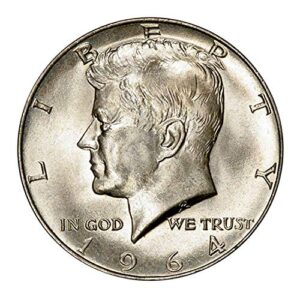 1964 d - 90% silver jfk brilliant uncirculated half dollar bu