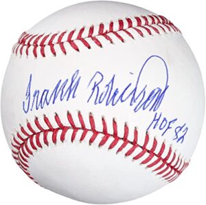 frank robinson baltimore orioles autographed baseball with "hof" inscription - bas - autographed baseballs