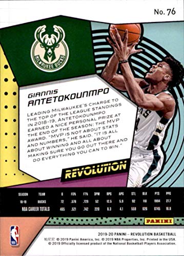 2019-20 Panini Revolution #76 Giannis Antetokounmpo Milwaukee Bucks Basketball Card