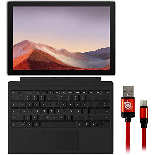 Microsoft VDX-00001 Surface Pro 7 12.3 inch Touch Intel i7-1065G7 16GB/1TB Platinum Bundle Surface Pro Signature Type Cover Keyboard Black and 3FT Type-C Charge & Sync USB Cable