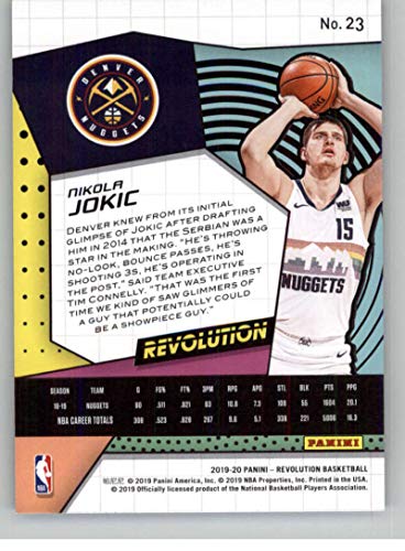 2019-20 Revolution Basketball #23 Nikola Jokic Denver Nuggets Official NBA Trading Card From Panini America