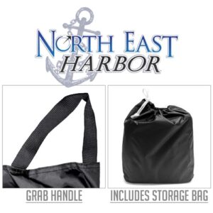 North East Harbor NEH Outdoor Firewood Log Rack Cover - 144" L x 24" W x 20" H - Short Top Cover - Sunray Protected, and Weather Resistant Storage Cover - Black