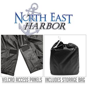 North East Harbor NEH Outdoor Firewood Log Rack Cover - 144" L x 24" W x 42" H - Sunray Protected, and Weather Resistant Storage Cover - Black