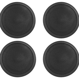 Rockville Commercial Restaurant Amp+(8) 6" Black Ceiling Speakers+Wall Control