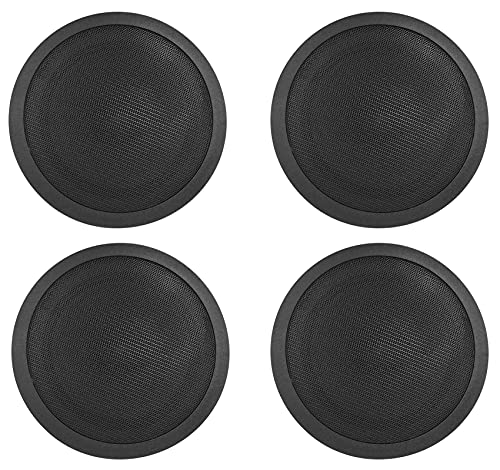 Rockville Commercial Restaurant Amp+(8) 6" Black Ceiling Speakers+Wall Control