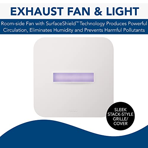 Broan-NuTone AR110LKVV SurfaceShield Vital Vio Powered Exhaust Vent LED White Light & Violet Light, 110 CFM, White