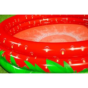 H2OGO! Bestway Sweet Strawberry Pool - 66" x H15 - Inflatable 3-Ring Play Pool, Kids,103 Gallon, Ages 2+