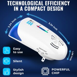 Effective Ultrasonic Pest Repeller - Wall Plug-in Electromagnetic & Ionic - Ant Fly Mosquito Mouse Rats Roach Repellent indoor - Cockroach Control Safe Quiet Electronic Device - 3000 Sq.ft (2-Pack)