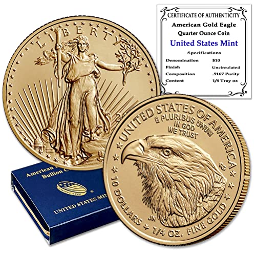 2023 1/4 oz American Eagle Gold Bullion Coin Brilliant Uncirculated with Original United States Mint Box and a Certificate of Authenticity $10 BU