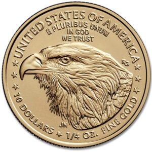 2023 1/4 oz American Eagle Gold Bullion Coin Brilliant Uncirculated with Original United States Mint Box and a Certificate of Authenticity $10 BU