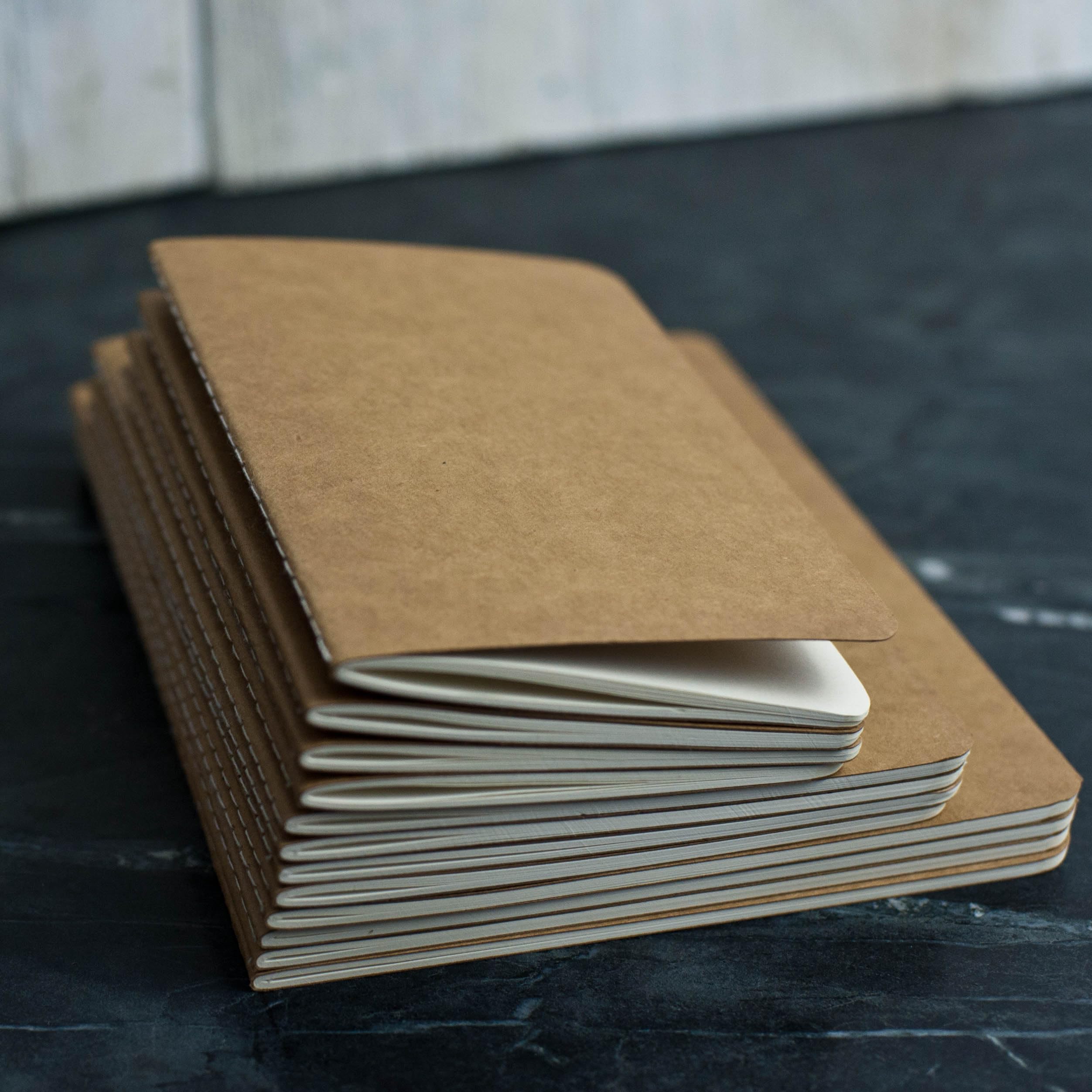 Ox & Pine Kraft Notebook Refills for Refillable Leather Journal (4 Pack) 4"x6", 5"x7", or 6"x8" (4x6, Graph Paper)