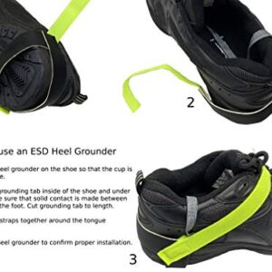 Static Care ESD Adjustable One Size Fits All Anti Static Heel Grounder Straps Single Piece Perfect for Grounding and Protecting Electronics Against Electric Shock - 1 Piece