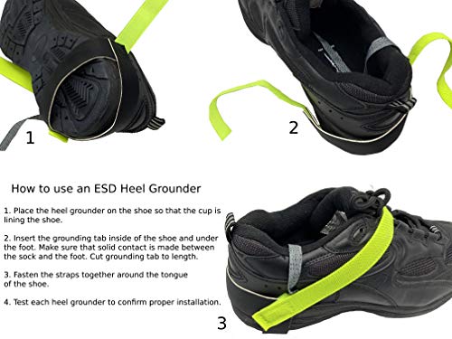 Static Care ESD Adjustable One Size Fits All Anti Static Heel Grounder Straps Single Piece Perfect for Grounding and Protecting Electronics Against Electric Shock - 1 Piece