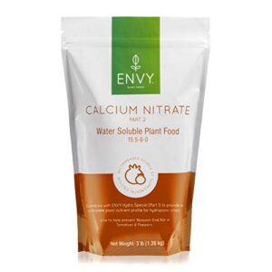envy solution grade calcium nitrate (15.5-0-0) prevents blossom end-rot from calcium deficiency in tomatoes & peppers (3.0 lb)