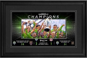 seattle sounders fc 2019 mls cup champions framed 10" x 18" panoramic photograph - soccer plaques and collages