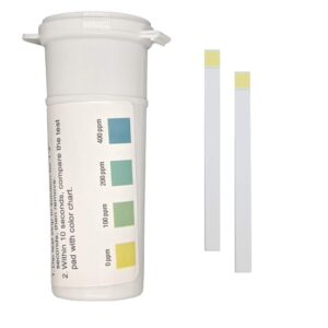 restaurant quaternary ammonium (qac, multi quat) sanitizer plastic test strips, 0-400 ppm [vial of 100 strips]