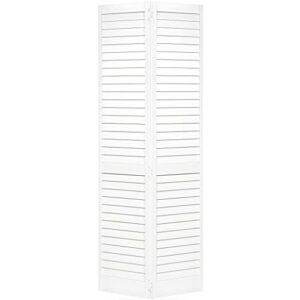 Closet Door, Bi-fold, Louver Louver Plantation Primed White (28X80)