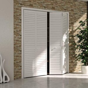 Closet Door, Bi-fold, Louver Louver Plantation Primed White (28X80)