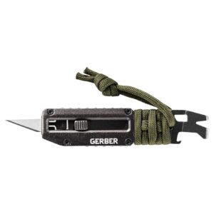 gerber gear 31-003739 prybrid x, pocket knife with utility blade and prybar, green