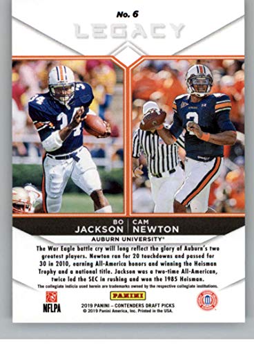 2019 Panini Contenders Draft Tickets Legacy #6 Cam Newton/Bo Jackson Auburn Tigers Football Card