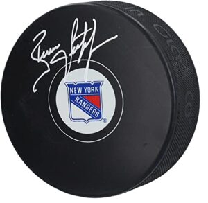 brian leetch new york rangers autographed hockey puck - autographed nhl pucks