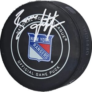 Brian Leetch New York Rangers Autographed Official Game Puck - Autographed NHL Pucks