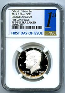 2019 s first-ever .999 silver proof kennedy first day of issue registry quality half dollar pf70 ngc ucam