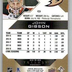 2019-20 Upper Deck Trilogy Hockey #14 John Gibson Anaheim Ducks Official NHL Trading Card From Upper Deck