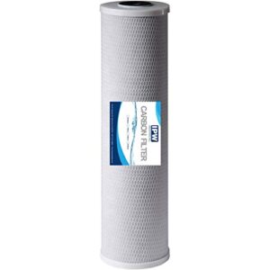 high capacity 20” x 4.5” full flow water filter replacement cartridges - cto carbon block - fits standard 20" x 4.5" whole house water filtration systems by ipw industries inc