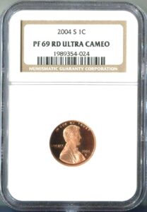 2004 s lincoln cent gem proof - deep cameo - professionally graded - near perfect - ngc pf69 red ucam -