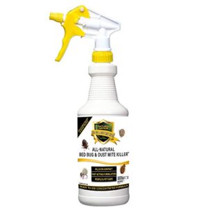 bed bug & dust mite killer natural spray treatment for mattresses, covers, carpets & furniture - fast extended protection. pet & kids safe - no toxins or chemicals 32 oz quart