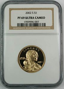 2002 s native american sacagawea proof dollar - beautiful coin - professionally graded - pr 69 ultra cameo - ngc