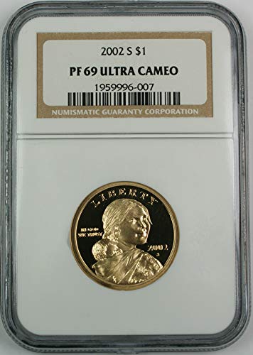 2002 S Native American Sacagawea Proof Dollar - Beautiful Coin - Professionally Graded - PR 69 Ultra Cameo - NGC