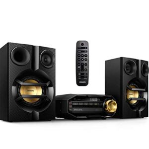 philips fx10 bluetooth stereo system for home with cd player, mp3, usb, fm radio, bass reflex speaker, 230 w