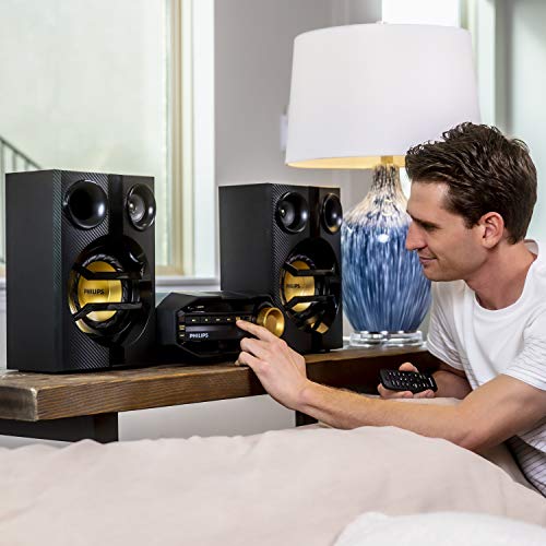 Philips FX10 Bluetooth Stereo System for Home with CD Player, MP3, USB, FM Radio, Bass Reflex Speaker, 230 W