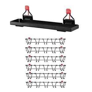 rubbermaid 20 pound capacity metal shed tool and accessory shelf and 50 pound capacity 34 inch storage shed tool rack (6-pack)