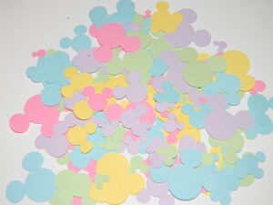 200 minnie mickey mouse inspired confetti - pastel colors - birthday party baby shower wedding confetti