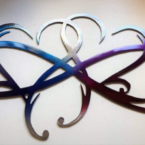 Dual Infinity Hearts Metal Wall Art Accent Two Hearts Become One