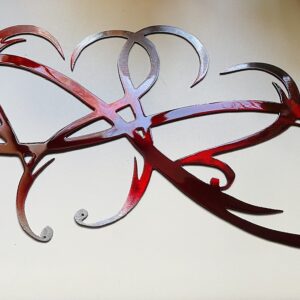 Dual Infinity Hearts Metal Wall Art Accent Two Hearts Become One