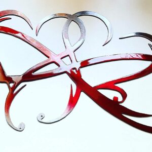 Dual Infinity Hearts Metal Wall Art Accent Two Hearts Become One