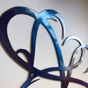 Dual Infinity Hearts Metal Wall Art Accent Two Hearts Become One