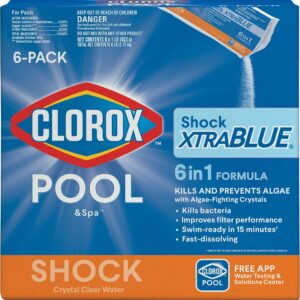 Clorox Pool&Spa 33506CLX Pool Shock XtraBlue (6 1-lb Bags), 6 Pack, White