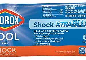 Clorox Pool&Spa 33506CLX Pool Shock XtraBlue (6 1-lb Bags), 6 Pack, White