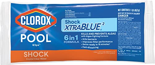 Clorox Pool&Spa 33512CLX Pool Shock XtraBlue (12 1-lb Bags), 12 Pack, White