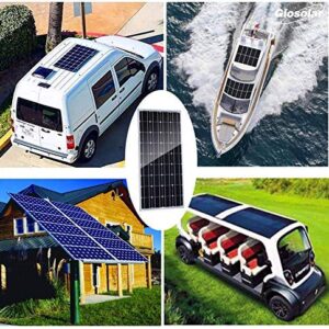 Giosolar 500 Watts 12 Volts Monocrystalline Solar Panel Boat Kit Off-Grid System with 40A PWM LCD Charge Controller/Solar Cables for 12V/24V Battery Charging