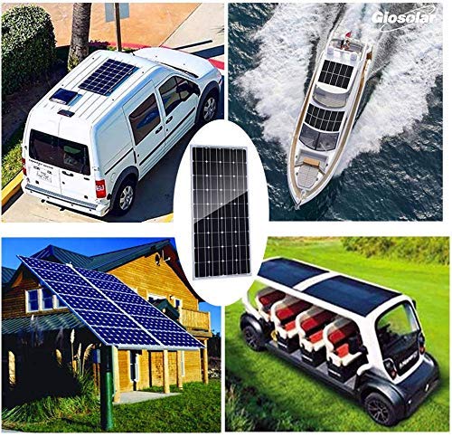 Giosolar 500 Watts 12 Volts Monocrystalline Solar Panel Boat Kit Off-Grid System with 40A PWM LCD Charge Controller/Solar Cables for 12V/24V Battery Charging