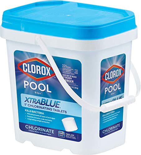 CLOROX Pool&Spa XtraBlue 1" Chlorinating Tabs, Kills bacteria (Perfect for small pools), 5lb