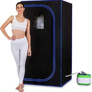 SereneLife SLISAU35BK Full Size Portable Steam Sauna –Personal Home Spa, with Remote Control, Foldable Chair, Timer